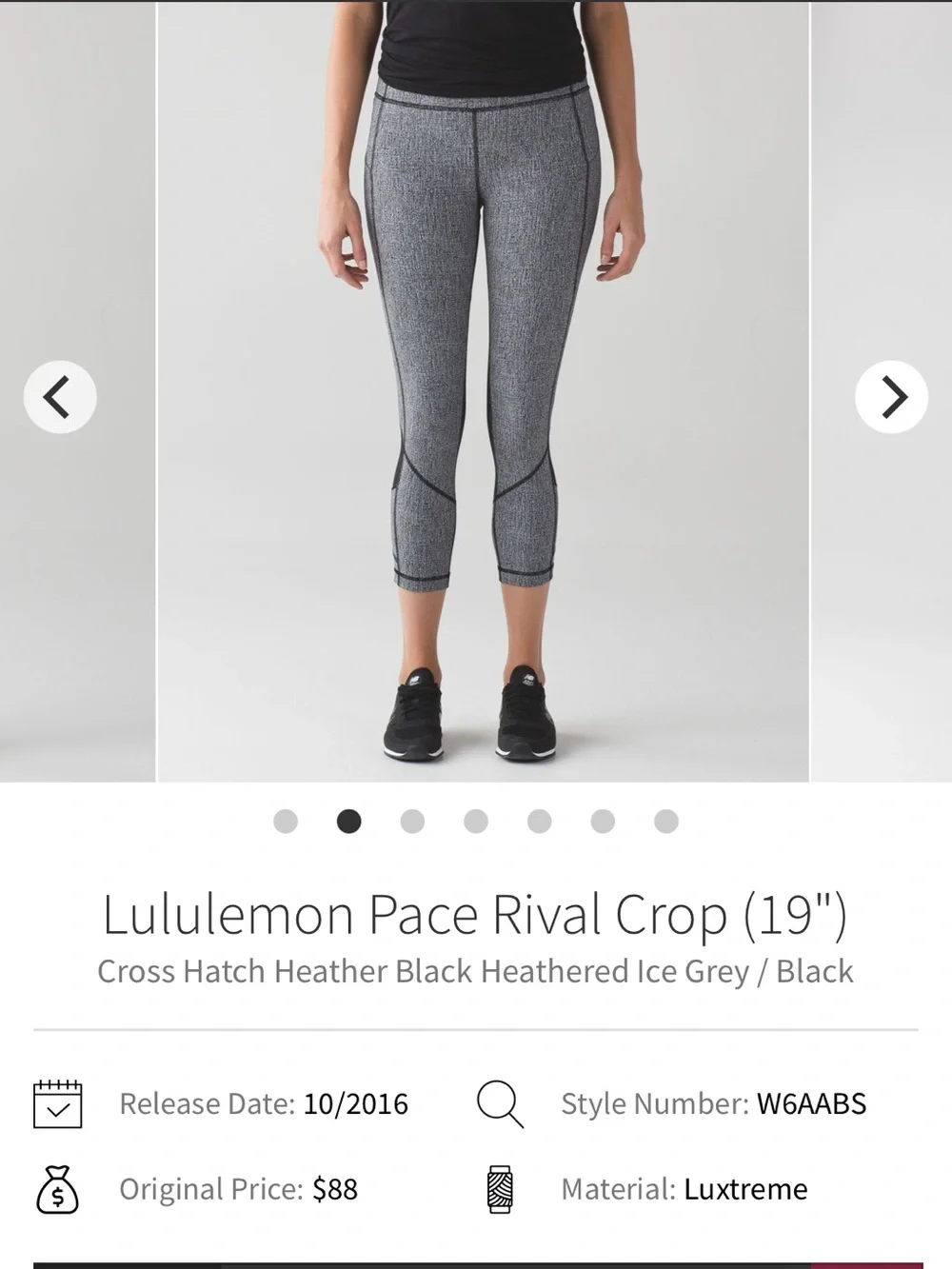 Lululemon Pace Rival Crop 19”